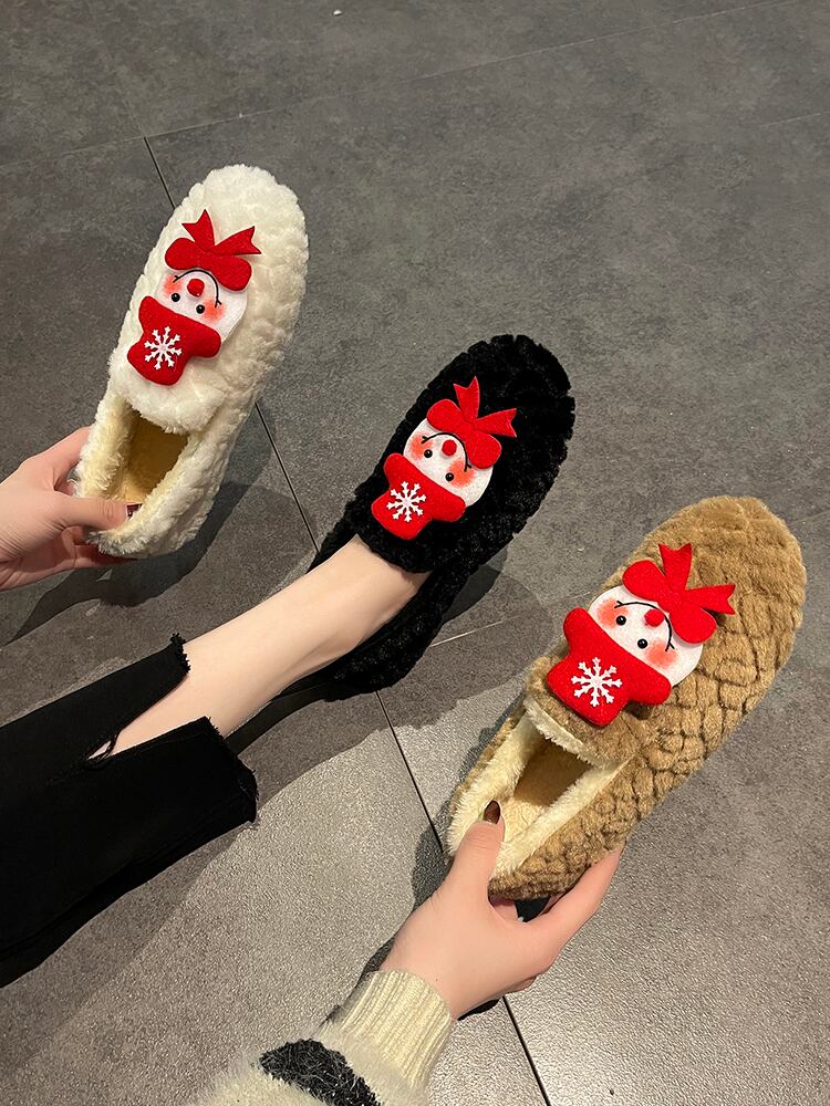 ウィンタースウェード 靴 シューズ コットン ローファー 大人ガーリー スウィート キュート カジュアル 冬物 部族の婦人靴78121150319