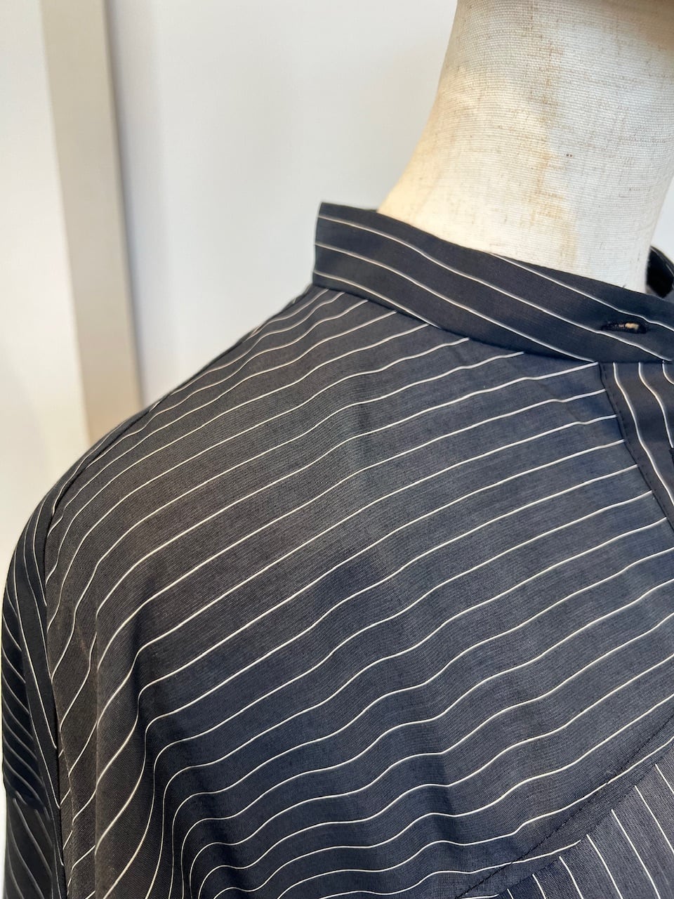 【PASSIONE】ストライプフレアシルエットシャツ