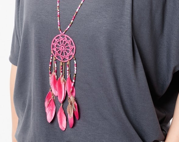 スペイン製ドリームキャッチャーネックレス（ピンク） | Aisha168 (旧