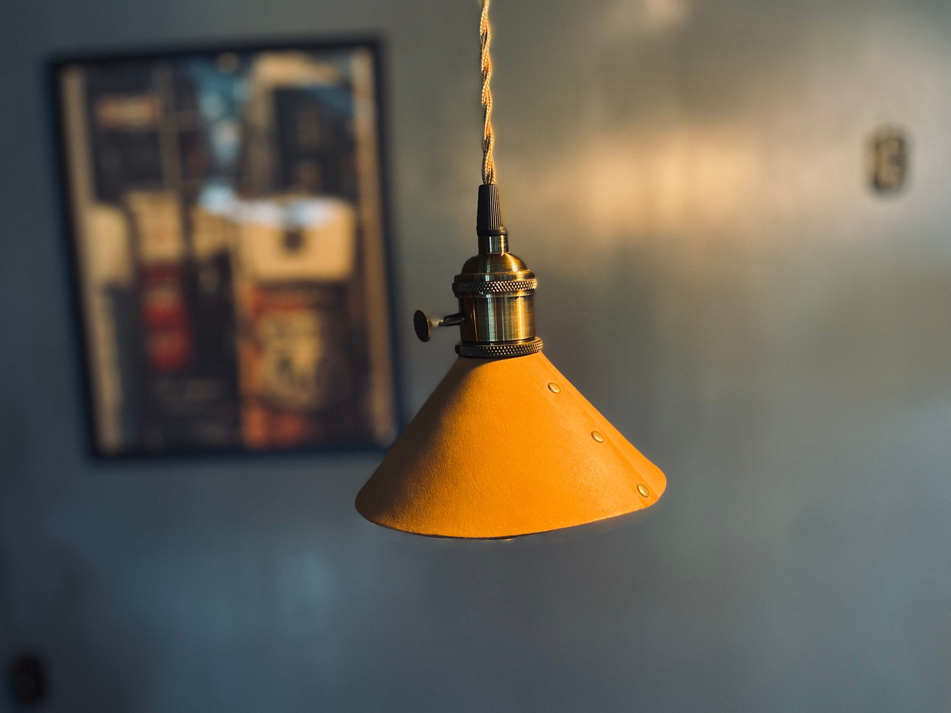 leather shade pendantlight Ssize | INDUSTRIAL WORKS