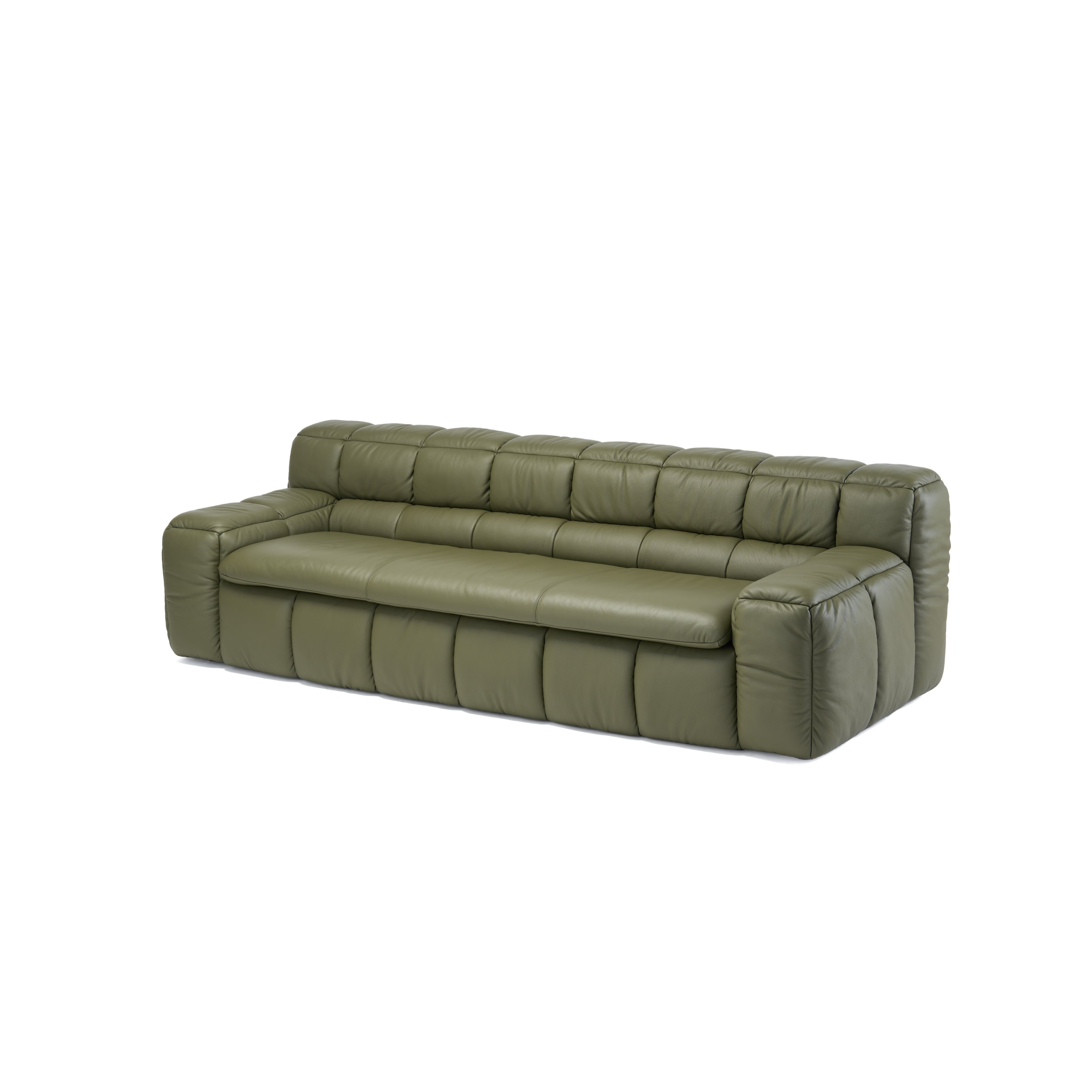 【NEW】Karimoku Reissue by LICHEN / ZE 3-Seater Leather Strada(Olive Green)