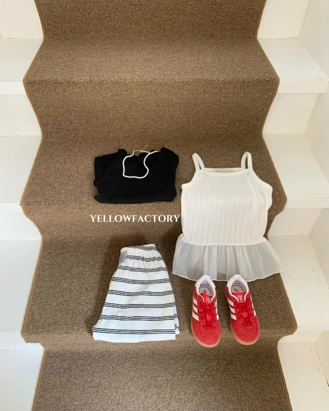 【取寄】yellow factory|layered sleeveless|レイヤードノースリーブ|XS-XL|kids|26 summer