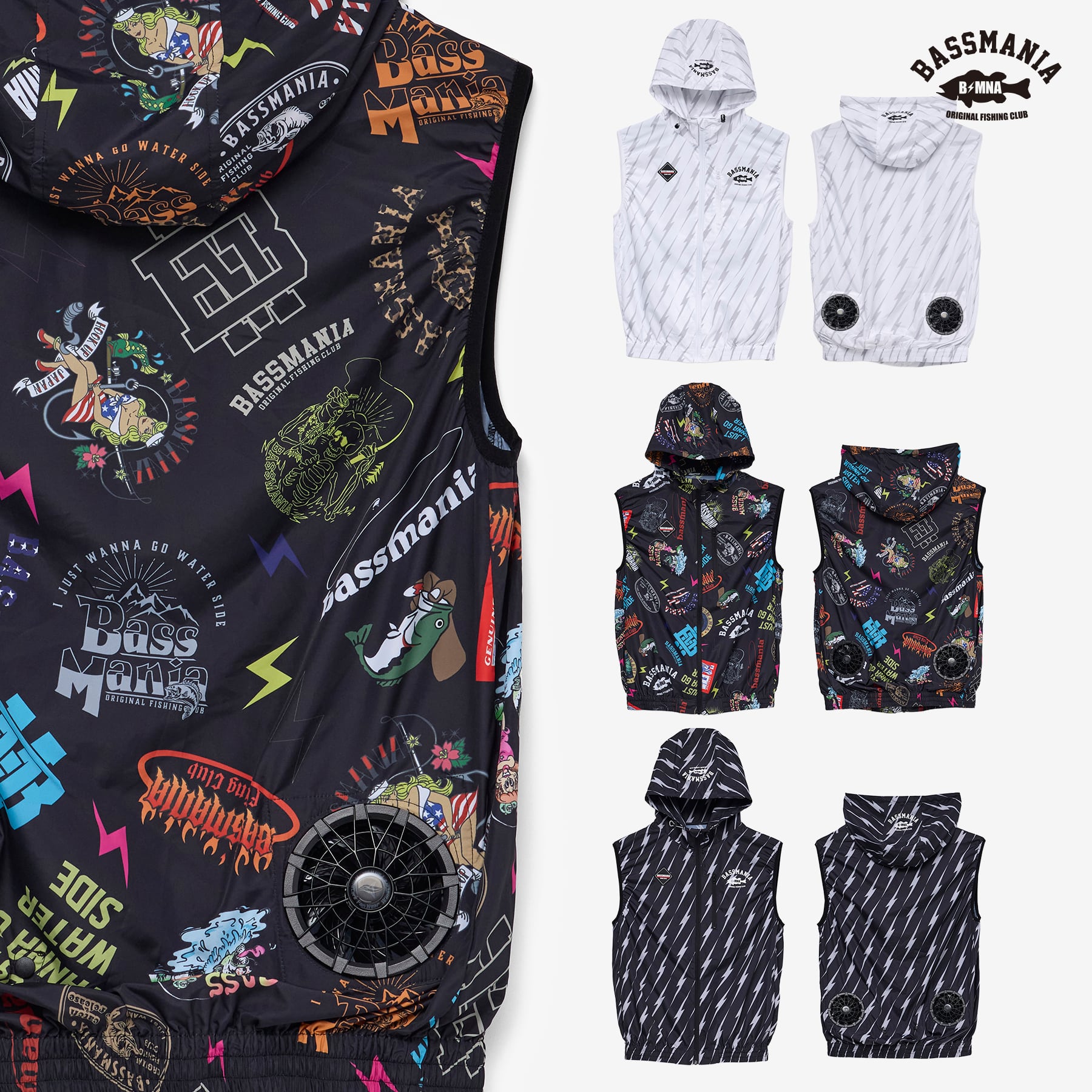 【BASSMANIA】Thunder design 空調ベスト［WHT］ Thunder design 空調ベスト［WHT］［LIMITED］ | bassmania.jp