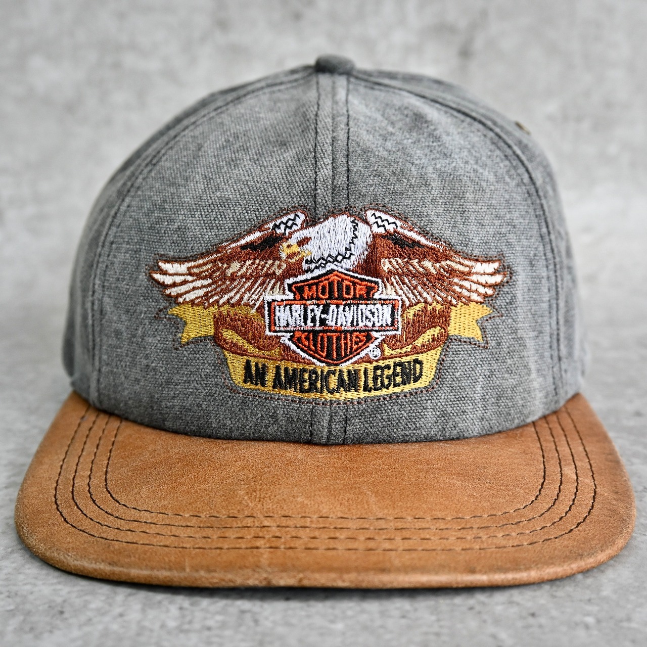 [M1576] Vintage 1990's  HARLEY DAVIDSON レザー キャップ