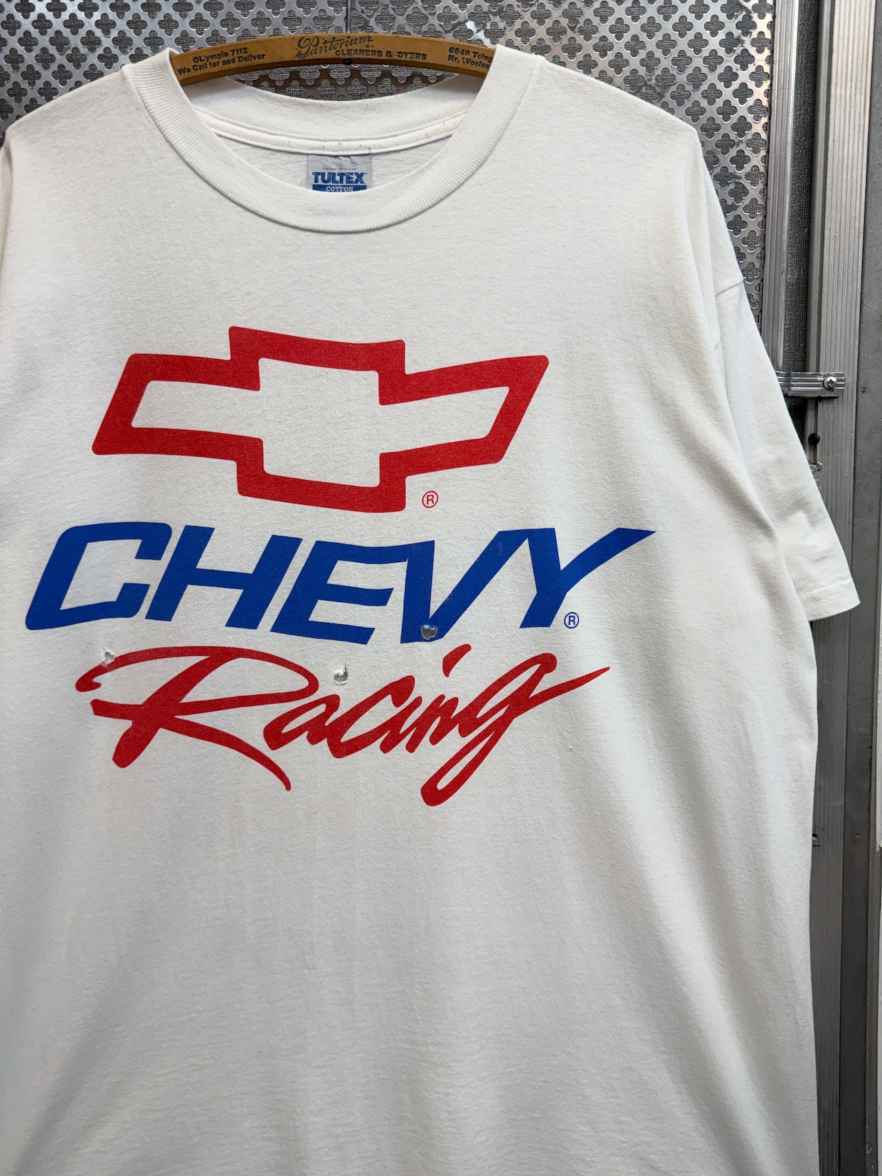 90s CHEVY Racing The Heartbeat of America / TULTEX made in Mexico・画像3
