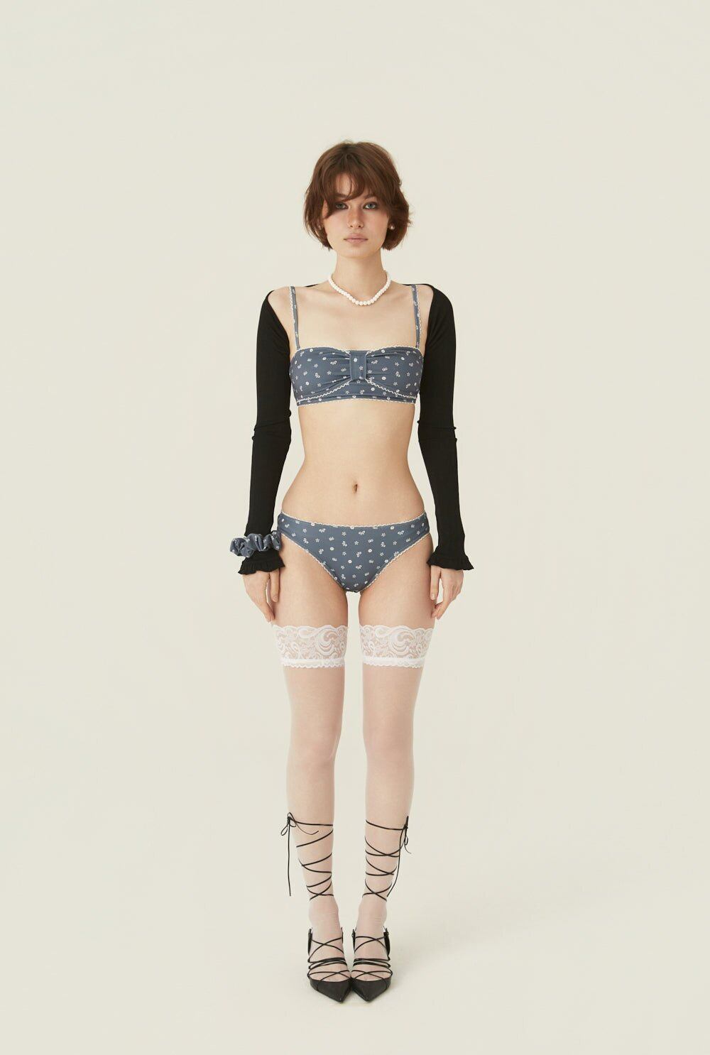 韓国商品/THREETIMES Yogurt bikini bottom threetimes] Yogurt bikini bottom (charcoal) 正規品 韓国