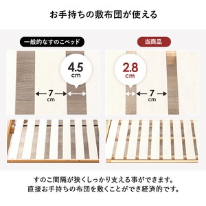 【組立式】宮棚付きセミダブルベッド すのこフレーム 3色展開 ロングサイズ 一人暮らし ワンルーム 幅120cm