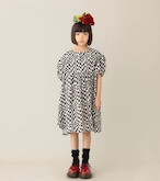 folkmade cotton linen playing card print dress