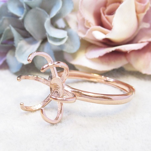 アウトレット12～16㎜  フリー6爪   S925 リング台 PG