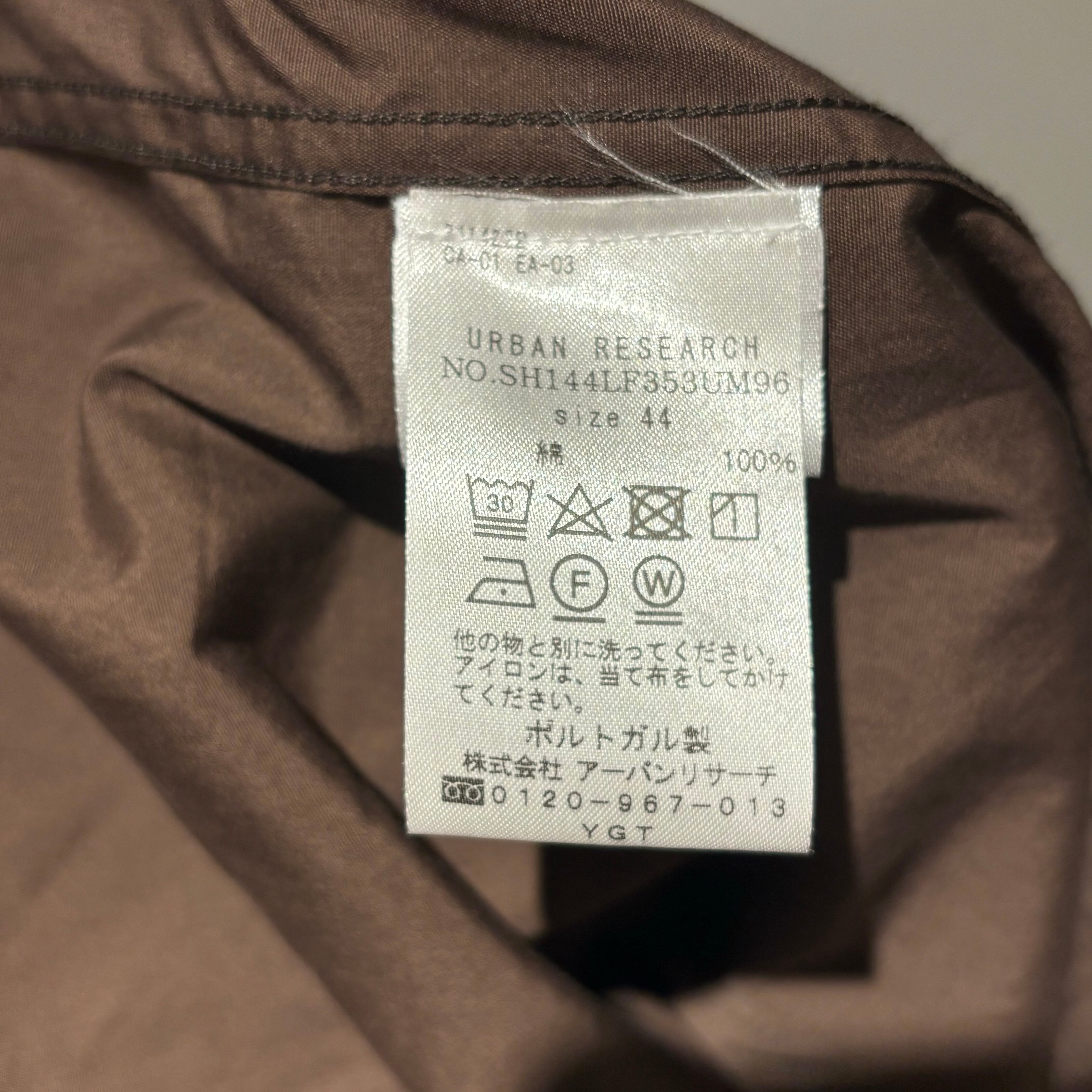 LEMAIRE ルメール 長袖シャツ ブラウン シャツ SIZE44【表参道t 