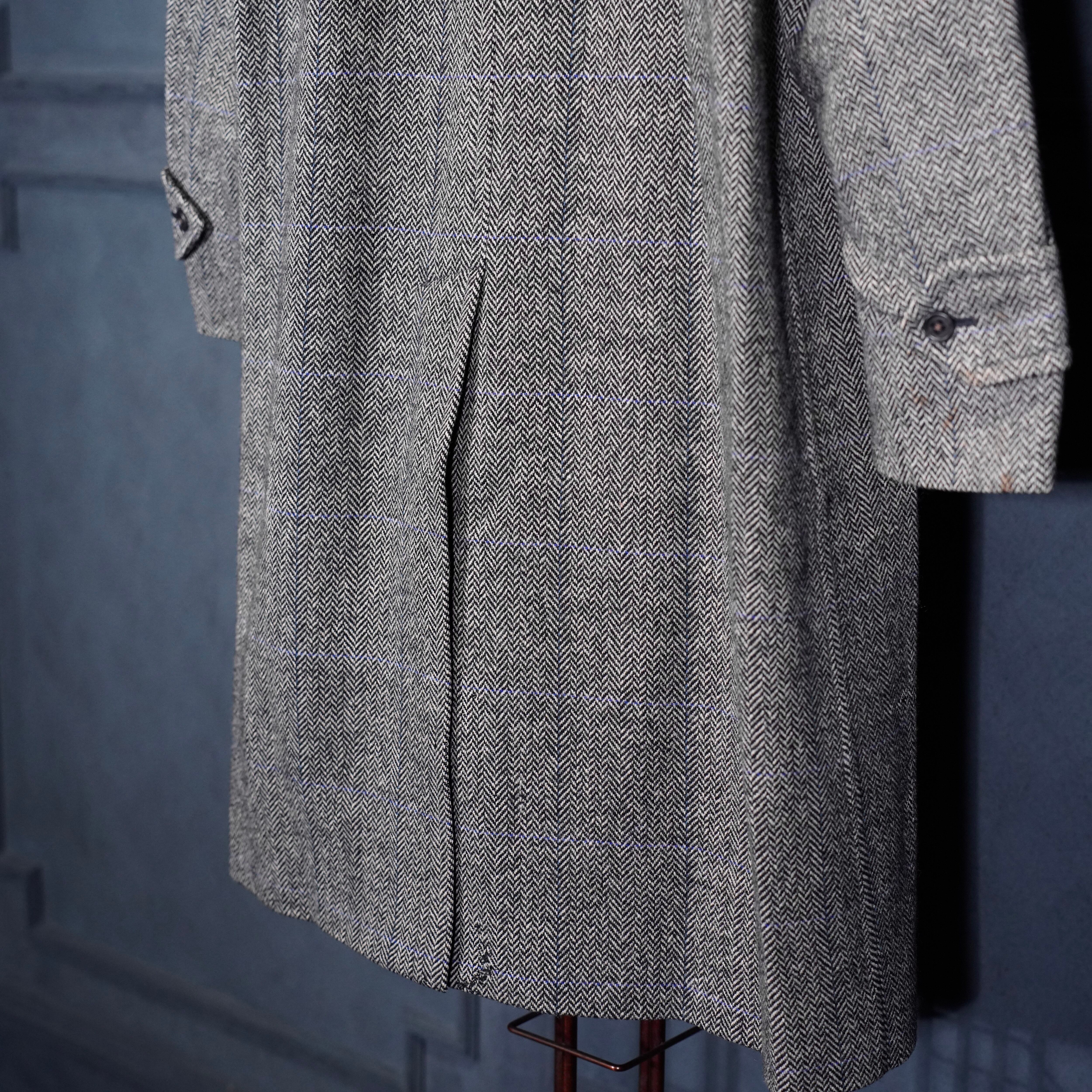 Burberrys CHECK PATTERNED TWEED WOOL BALMACAAN COAT/バーバリー