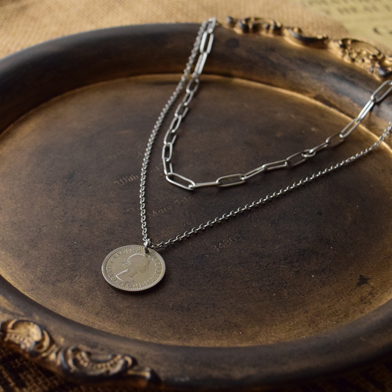シックスペンスコインダブルネックレス