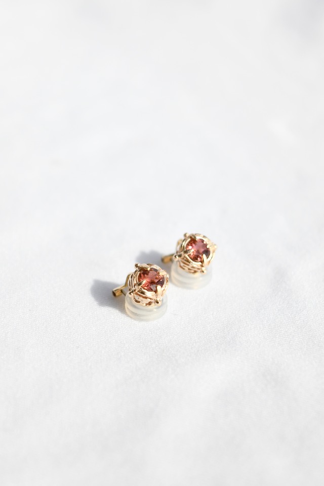 K10 Abyss Design Earrings Pink Tourmaline 10金アビスイヤリング(ピンクトルマリン)