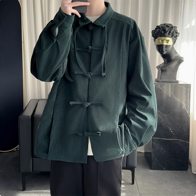 【CEXUシリーズ】★チャイナ風シャツ★ 3color トップス チャイナボタン 男女兼用 メンズ 合わせやすい