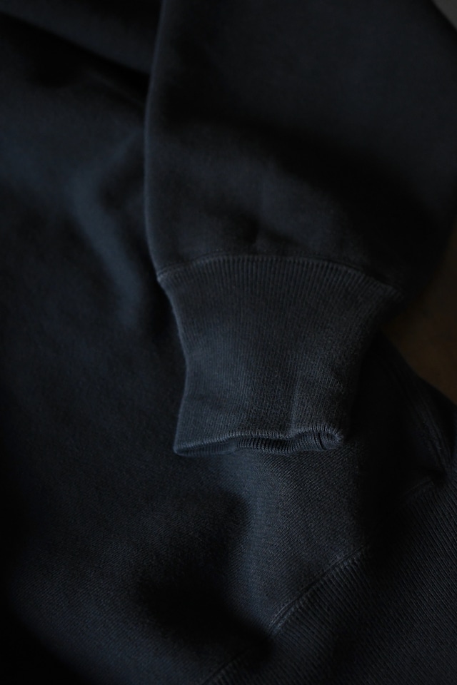 A.PRESSE / Vintage Half Zip Rib Collar Sweatshirt (BLACK)