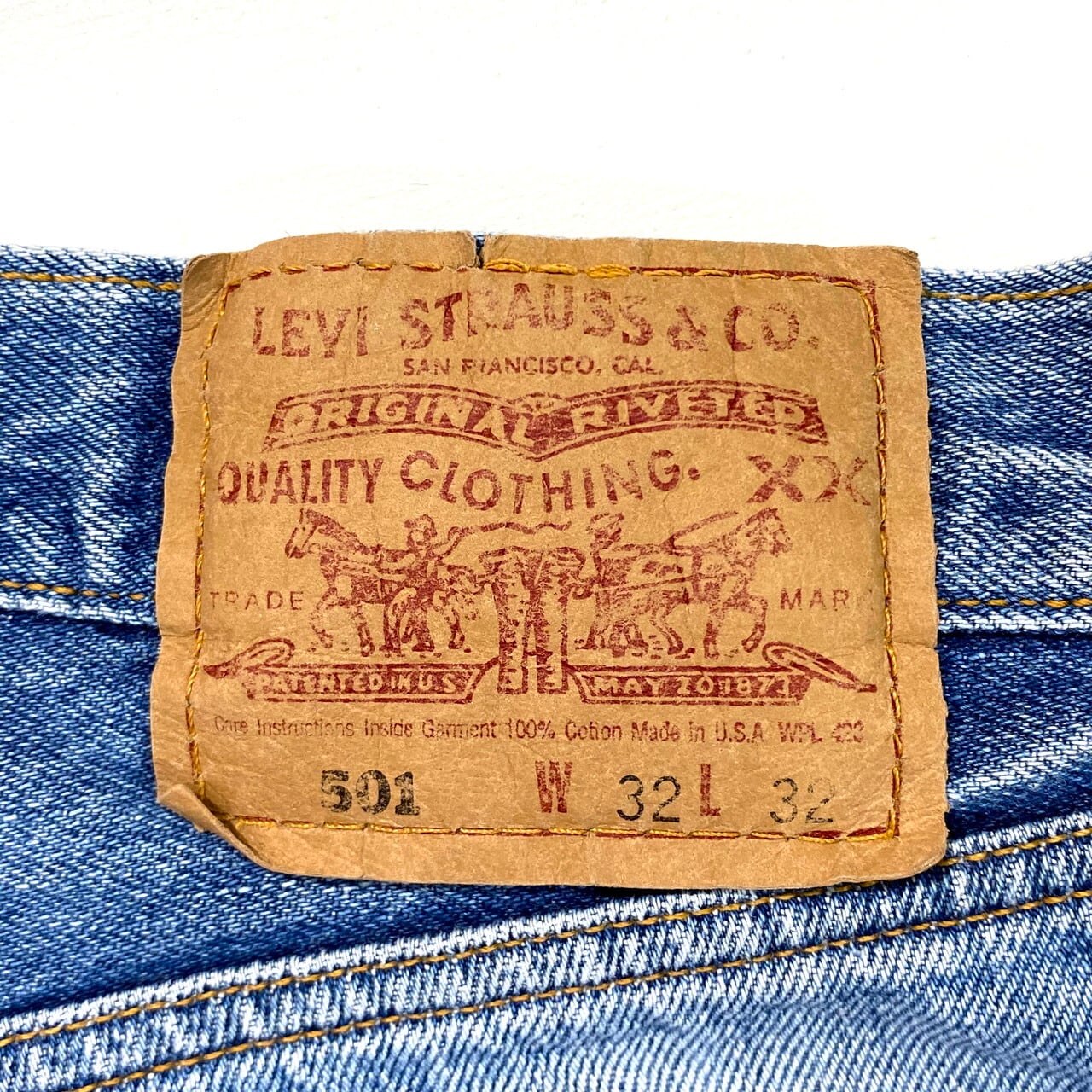 90年代 USA製 鬼ヒゲ Levi's リーバイス 501 ストレート デニムパンツ ...