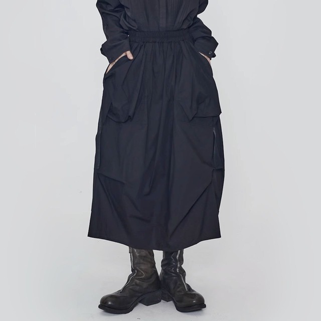 Balloon silhouette long length skirt C1008