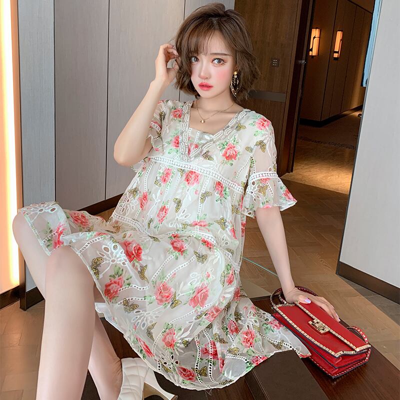 ルーズプリントドレス サマー 夏物 MIUCO87822121927