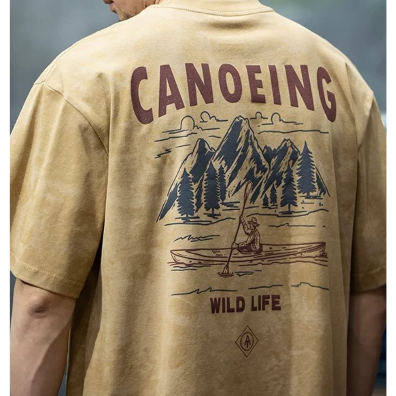 バックプリントデザイン クルーネック Tシャツ 00268