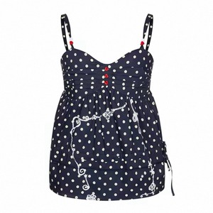 [BETWEENAND] Lakeside Stationery Blue Dot Heart Strap Top