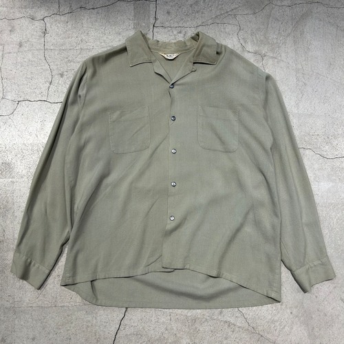 60s Da Vinci of california rayon gabardine shirt size:XL