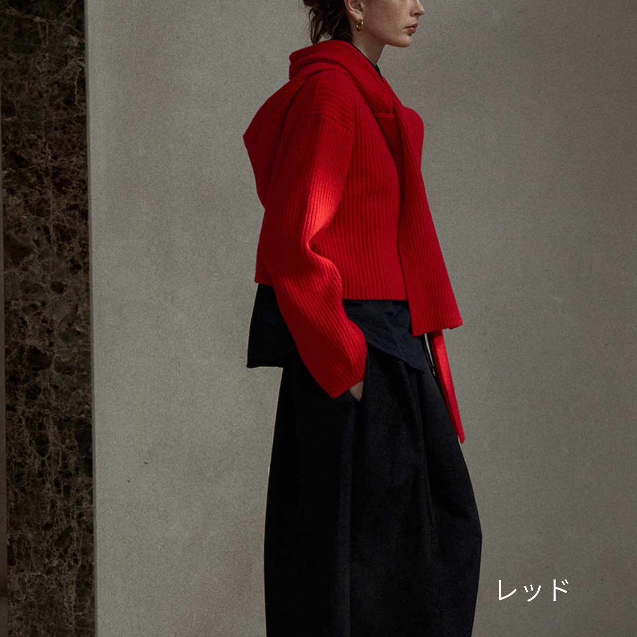 Hooded Knit Scarf T4238