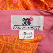 【フラダンス衣装】オレンジ FANCY DRESS ファンシードレス ワンピース ドレス ピンク 花柄 ハイビスカス柄 半袖 かわいい