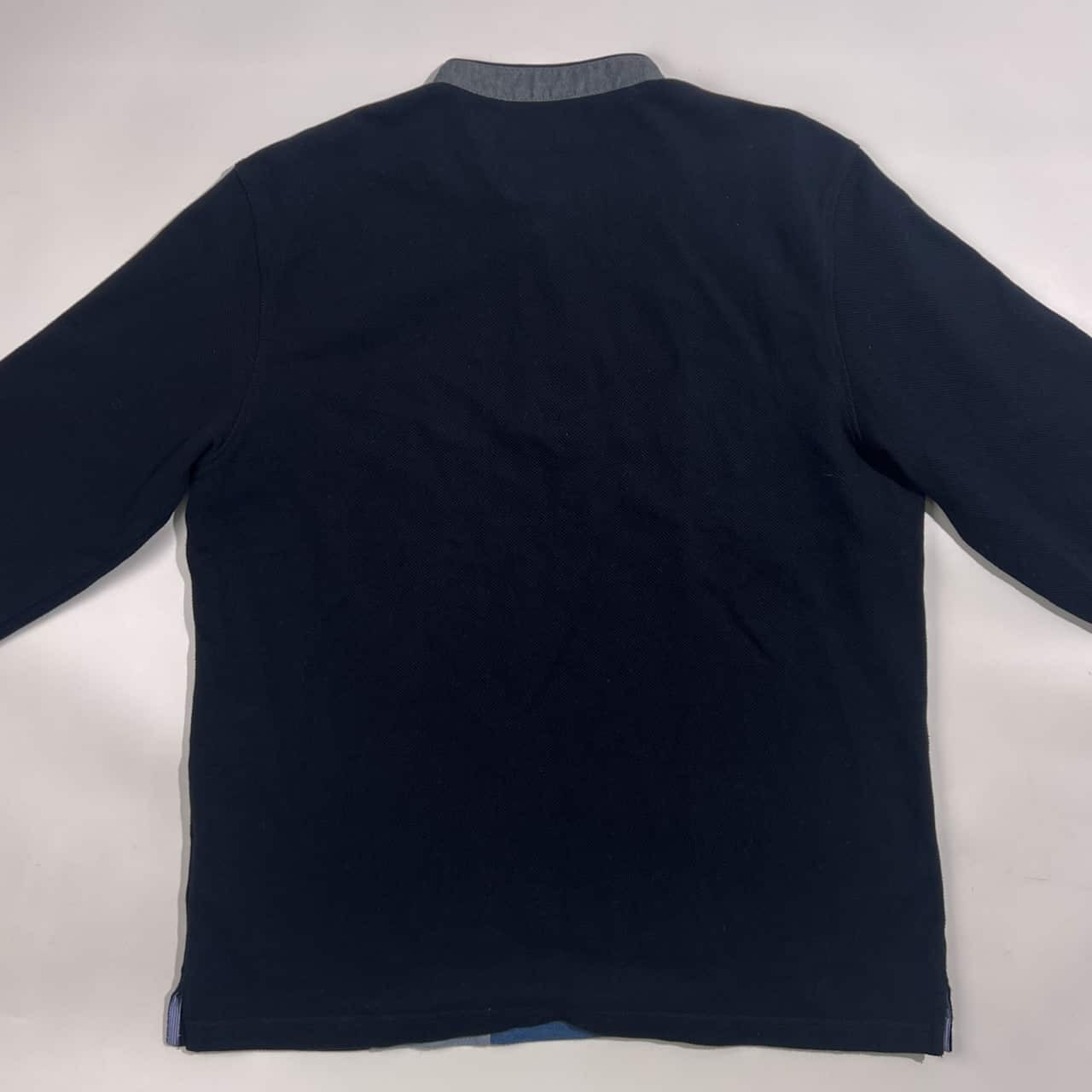 Crocodile クロコダイル ストライプ バンドカラー 鹿の子 長袖 プルオーバーシャツ LL/メンズ