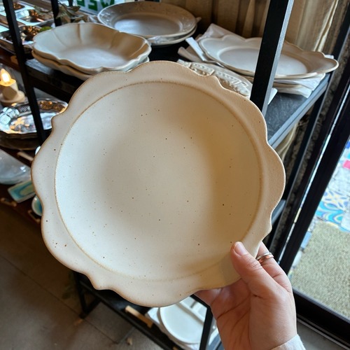 MASHIKO Sun plate Kinari　益子焼　太陽のお皿　キナリ　丸皿　ラウンドプレート　メインディッシュ　洋食　電子レンジOK　食洗機OK