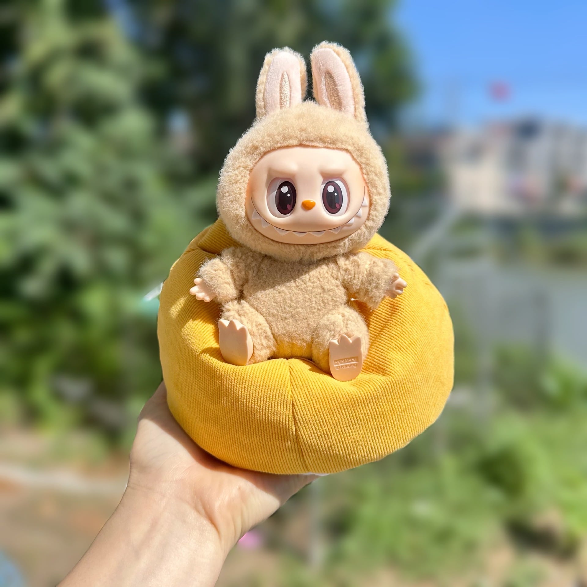 Labubu 2代座りポーズ専用 ミニソファベッド ぬいぐるみ用 クッション