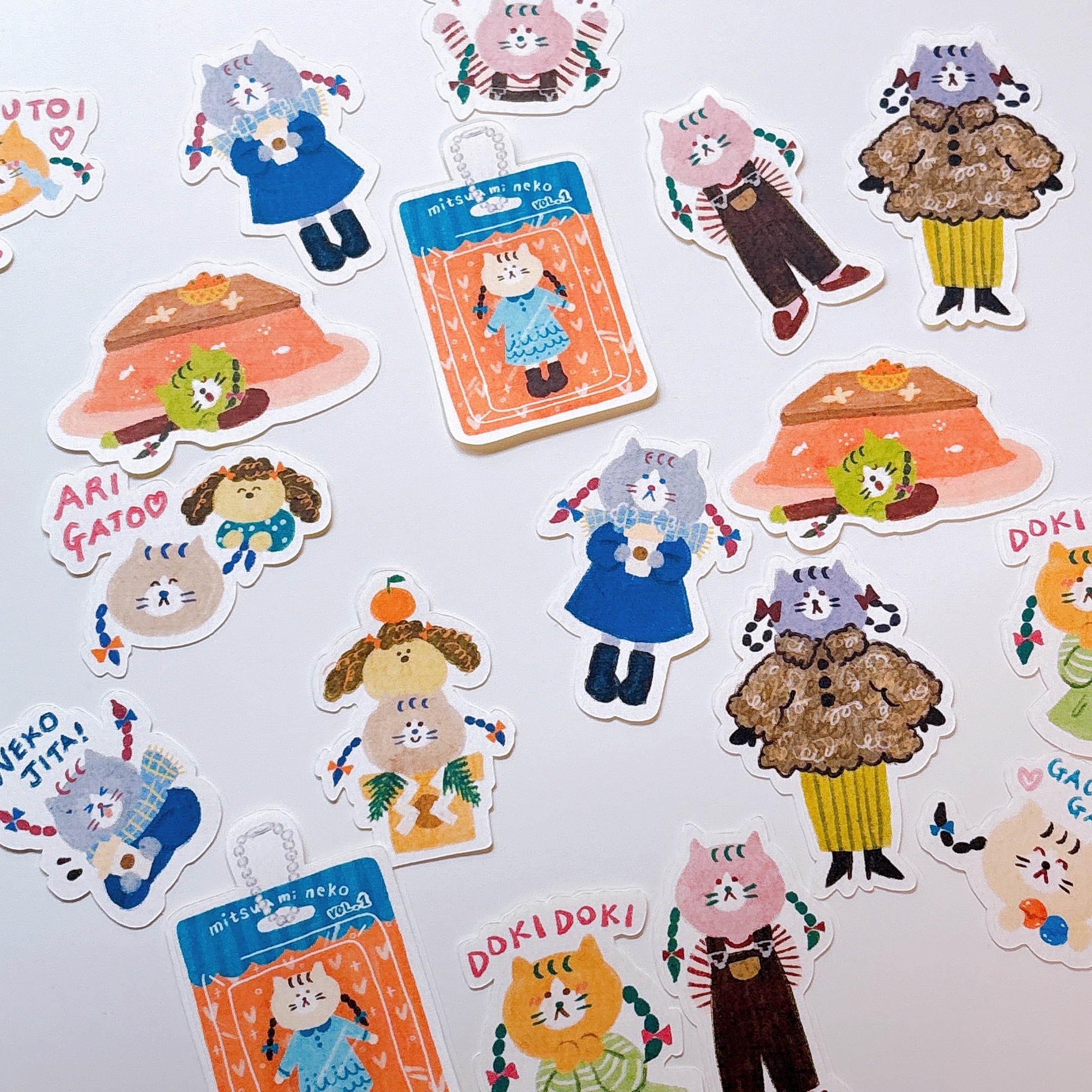 みつあみねこシールセット_no.4 (20枚入り) | eyesticker