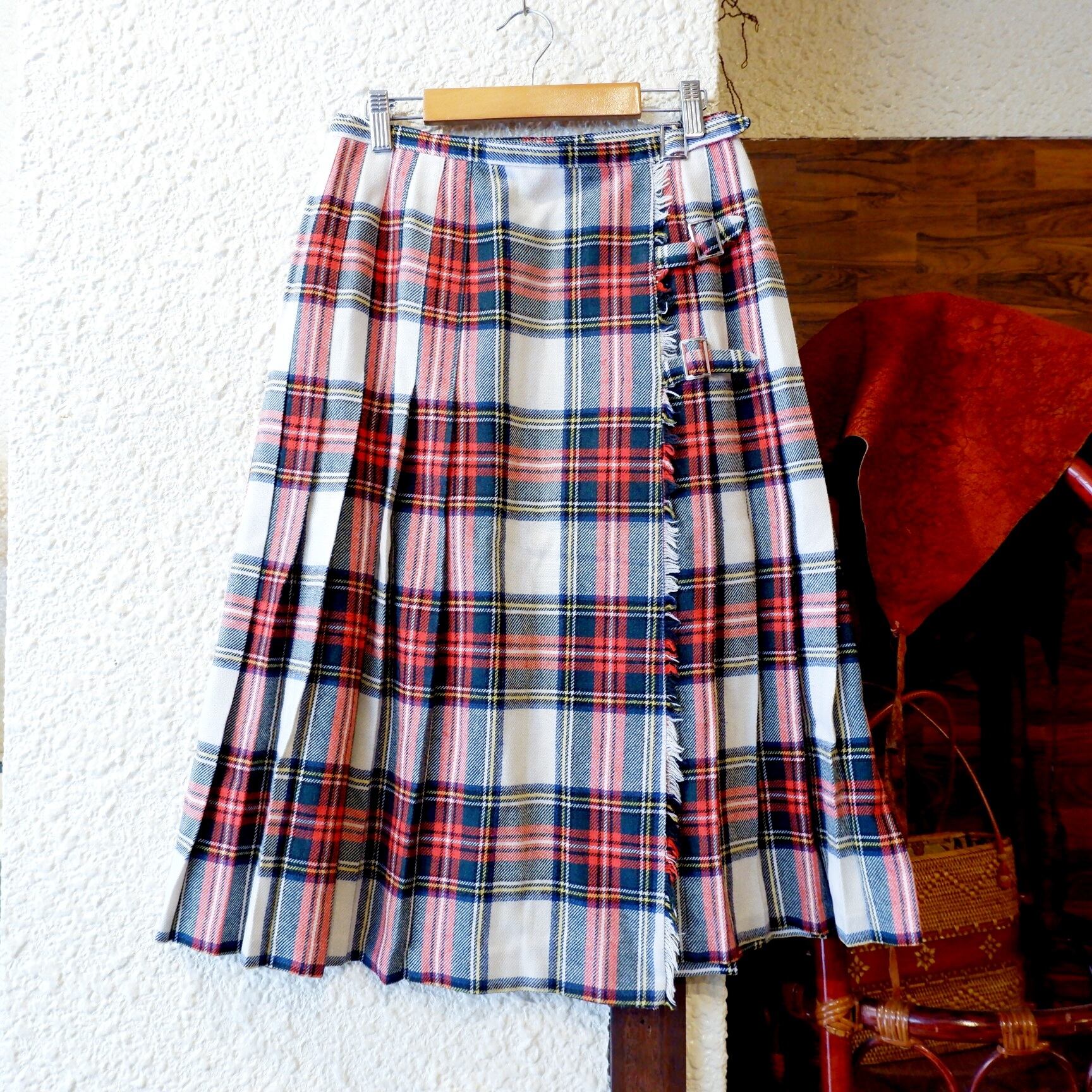 タータンチェック巻きスカート