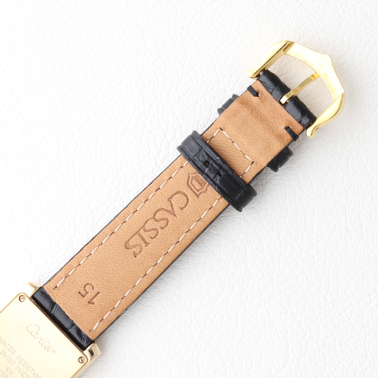 カルティエ タンクフランセーズ SM 純正ダイヤモンド レザー