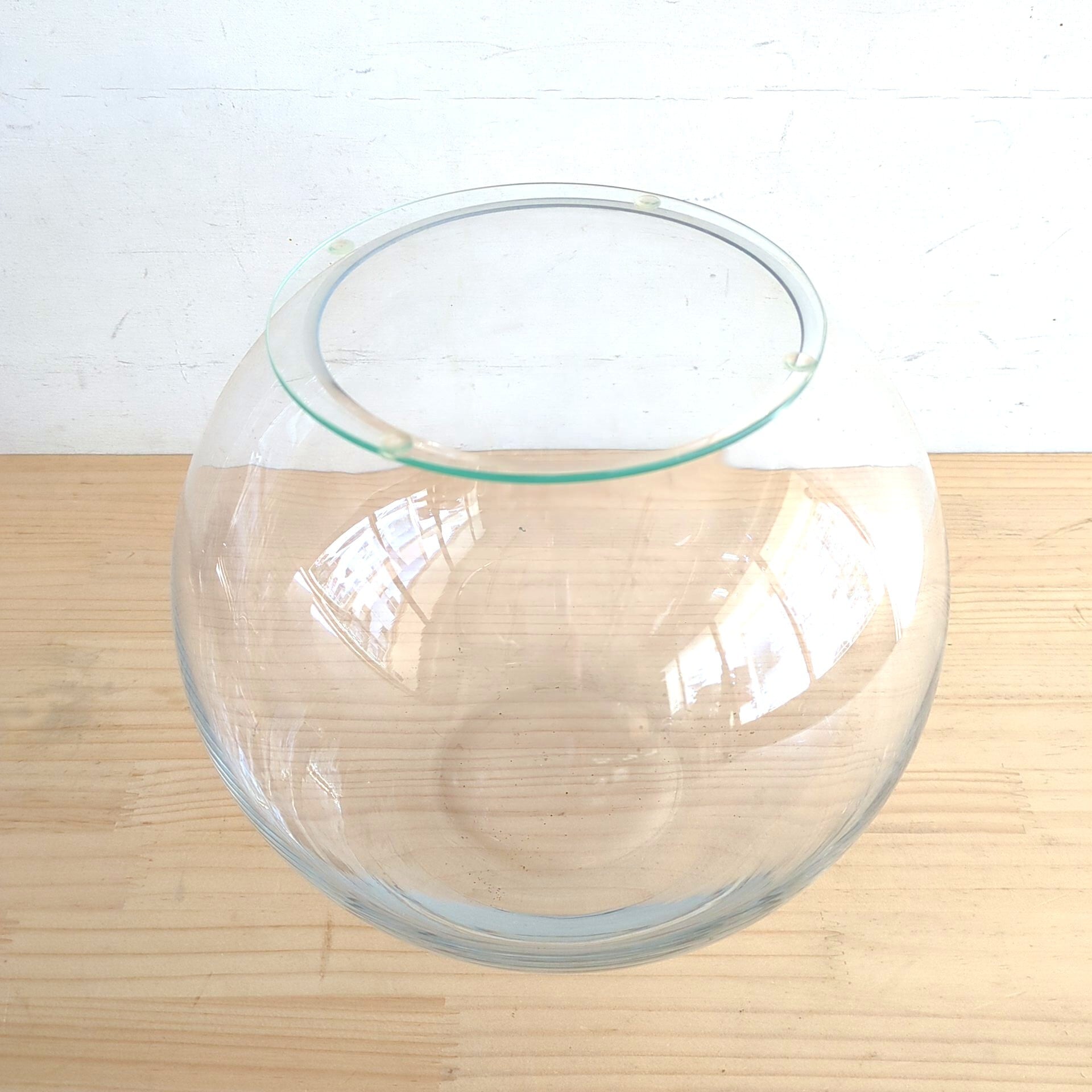 【OUTLET販売】ボール型ガラス容器 フタ付き【傷・汚れアリ】※返品不可