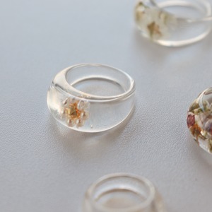 RING || 【通常商品】 ROUND SHAPED CLEAR RING (FLORAL PEARLS) || 1 RING || CLEAR || FBA043