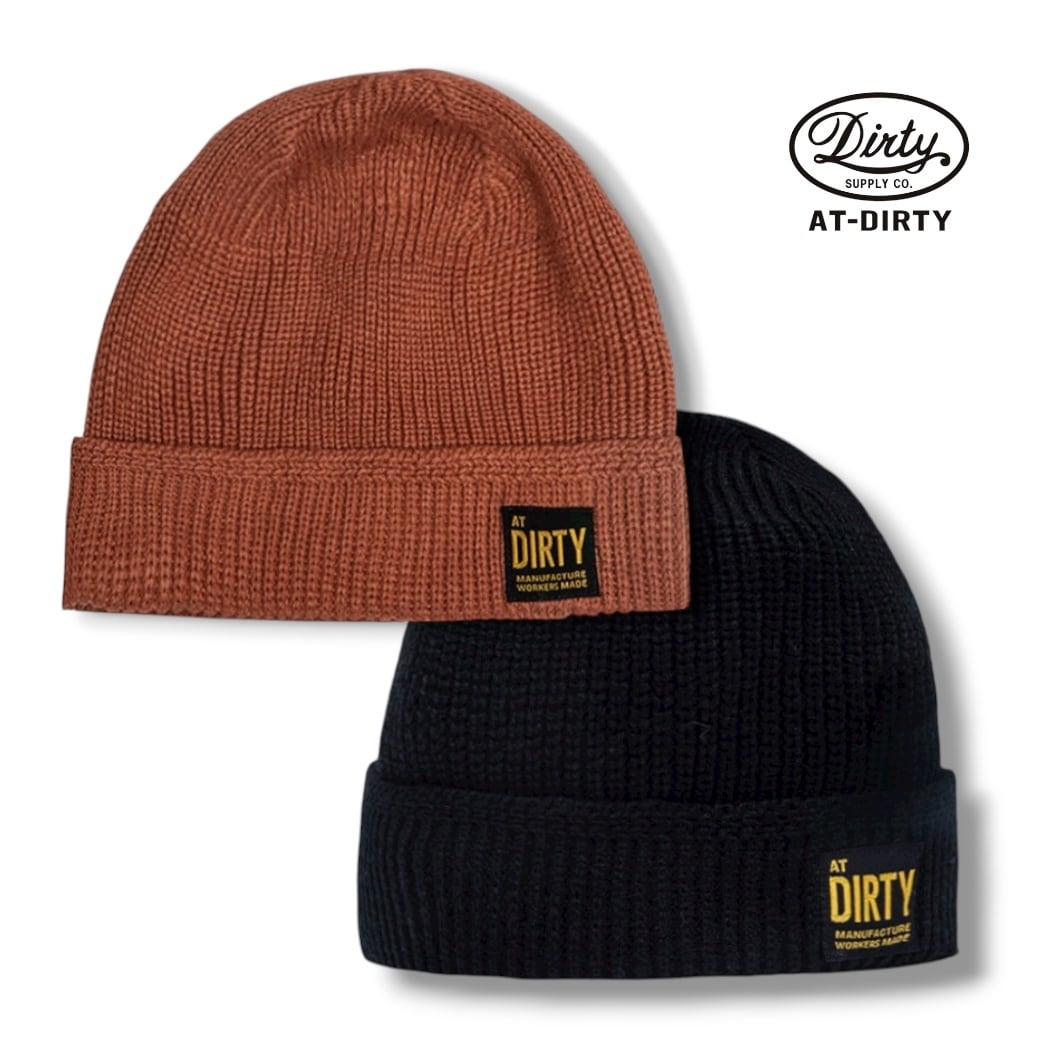 ニットキャップ ウォッチキャップ ブラック オレンジ AT-DIRTY アット