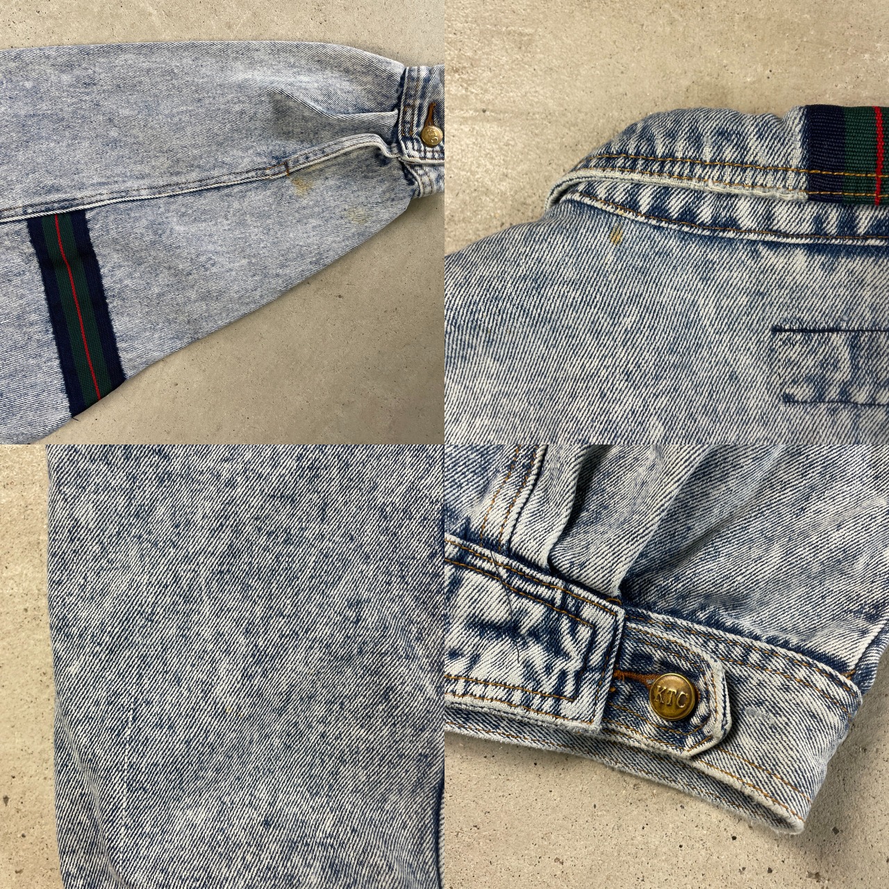 KTC デニムジャケット ケミカルウォッシュ メンズXL相当 古着 VINTAGE 