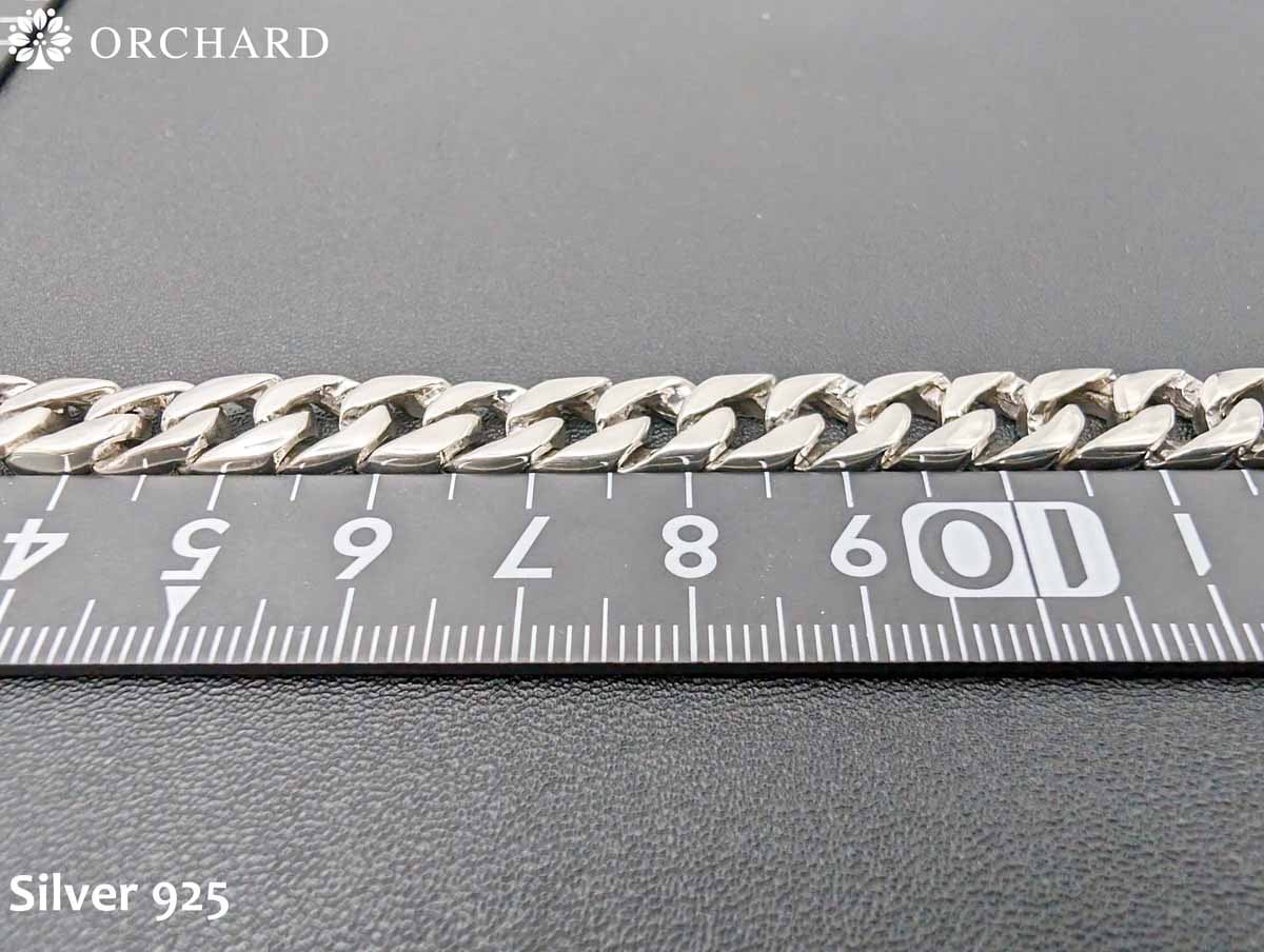 45cm 幅8mm シルバー925 ネックレス マイアミキューバン チェーン 喜平