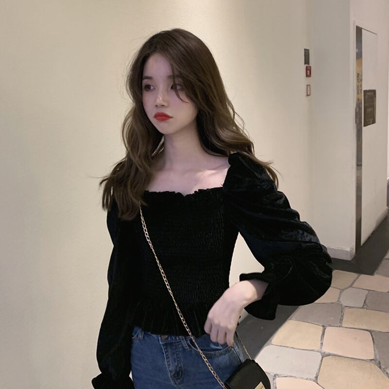 シャツ レディースオータムショートスリムカラートップス ロング 秋物 ウィンター 冬物 スクウェア 試着室67767247339