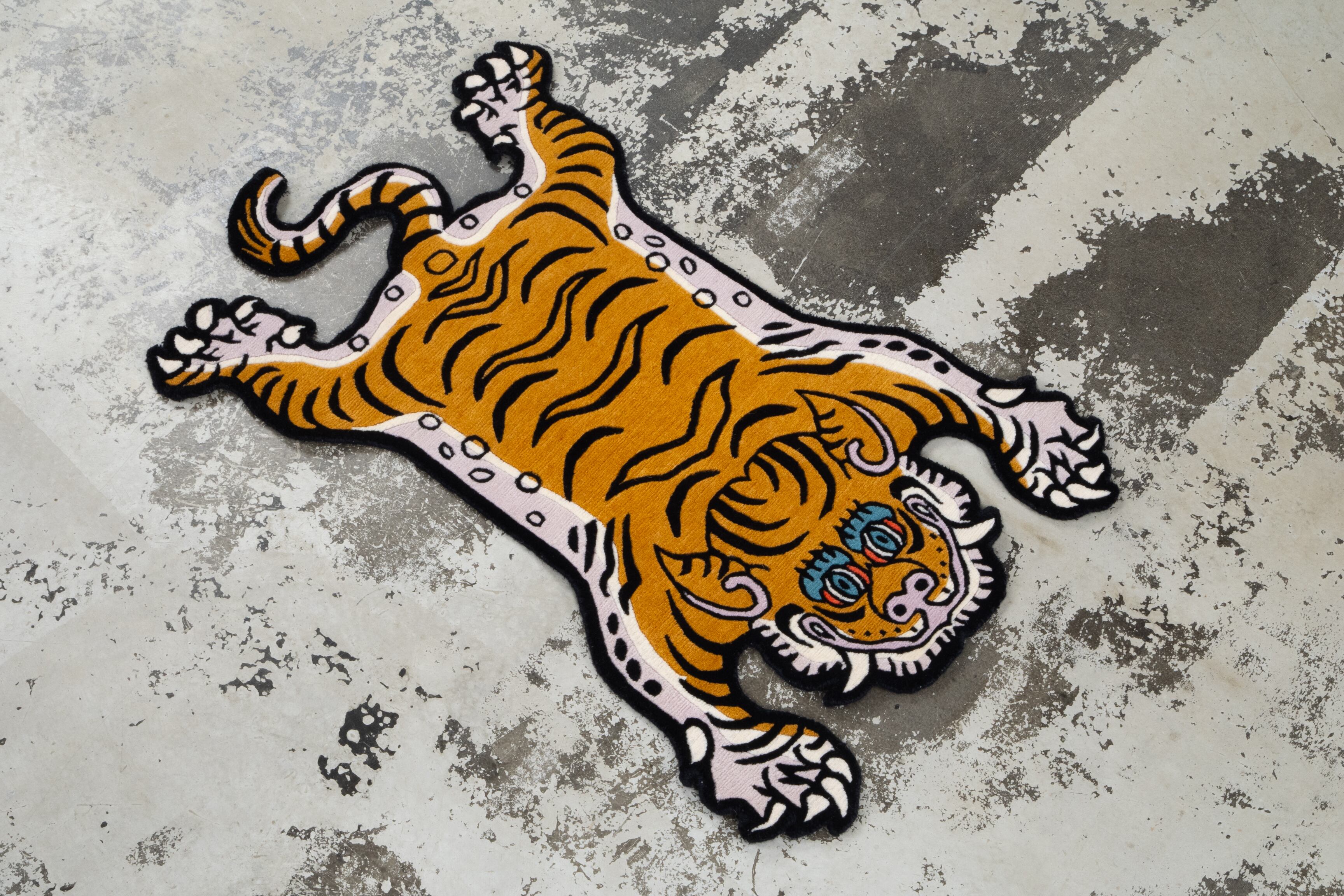 Tibetan Tiger Rug 《Sサイズ•ウール・オリジナル2・マスタード