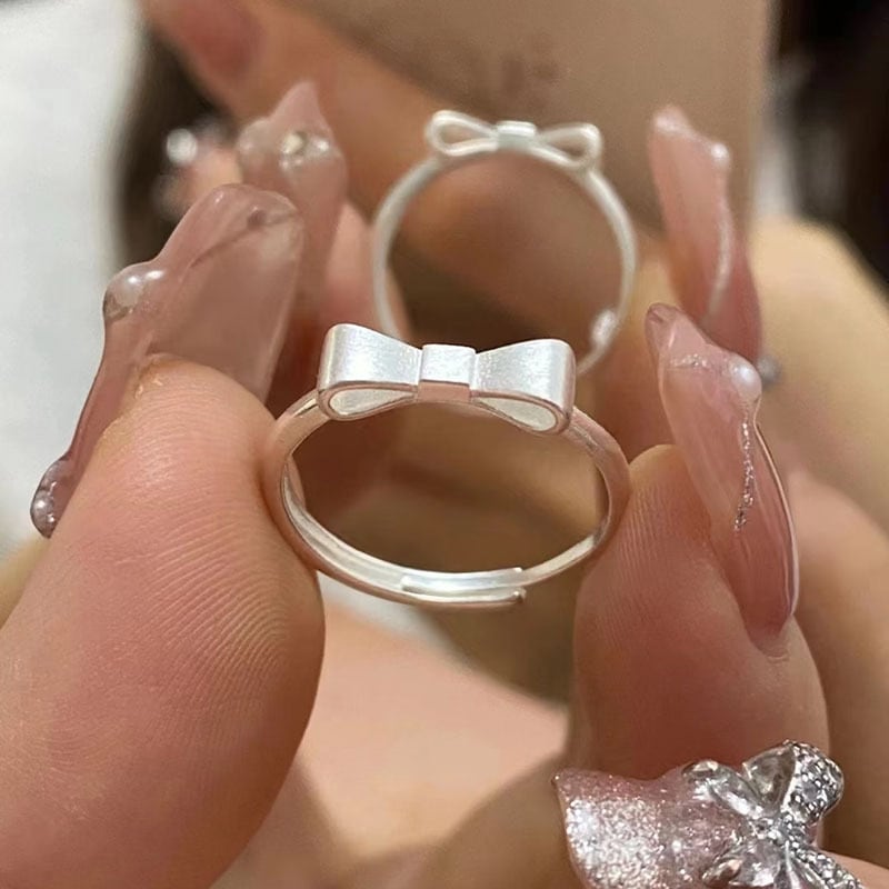 100% S999シルバーリング リボン | H₂O シルバーアクセサリーの