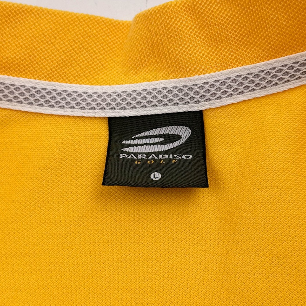 ゴルフ◆PARADISO パラディーゾ ハーフジップ 半袖 シャツ ポロシャツ Lサイズ /山吹色/オレンジ/メンズ/スポーツ