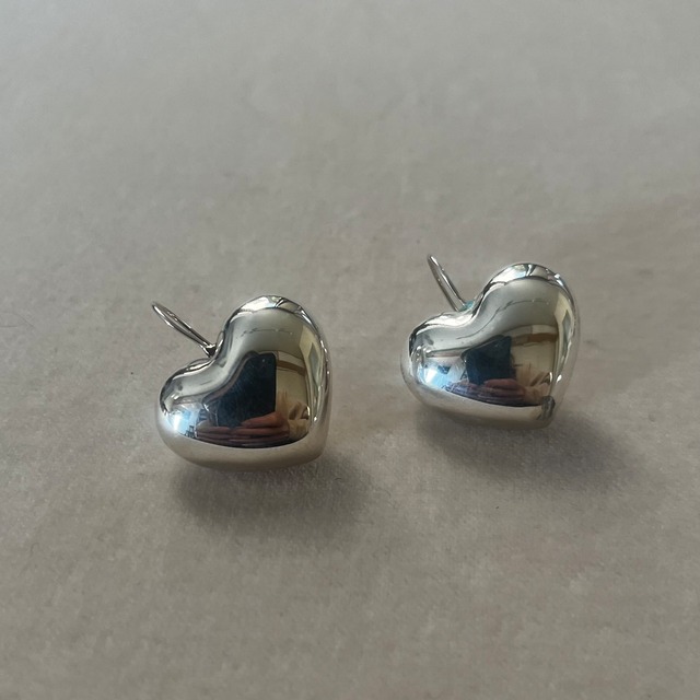 Silver  drop Heart earrings from Mexico
