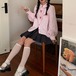 ポイントフリルリボンストライプブラウス ・79144
