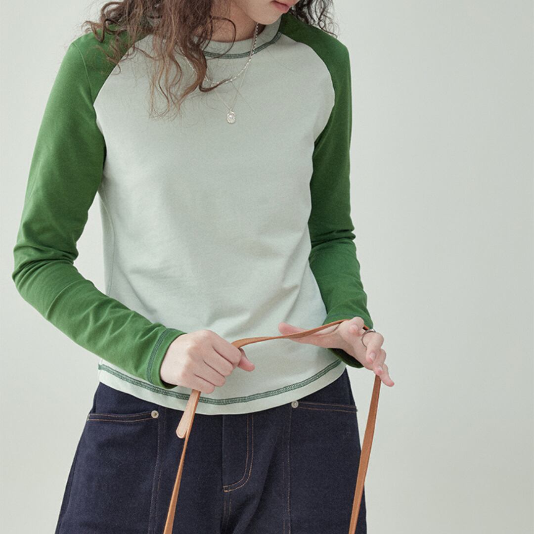 round neck reverse line short shirt