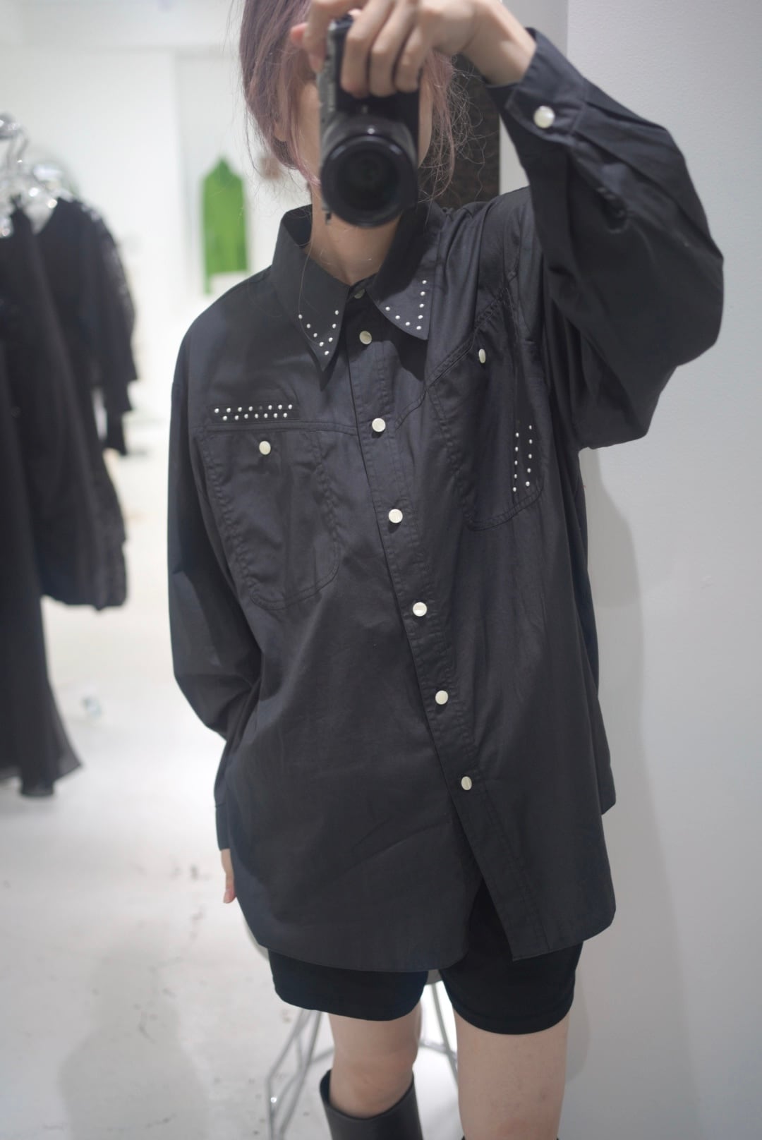 studs design black shirt