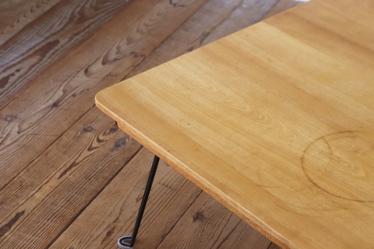 オーク無垢材 ローテーブル 正方形 座卓 ちゃぶ台 机 折りたたみ