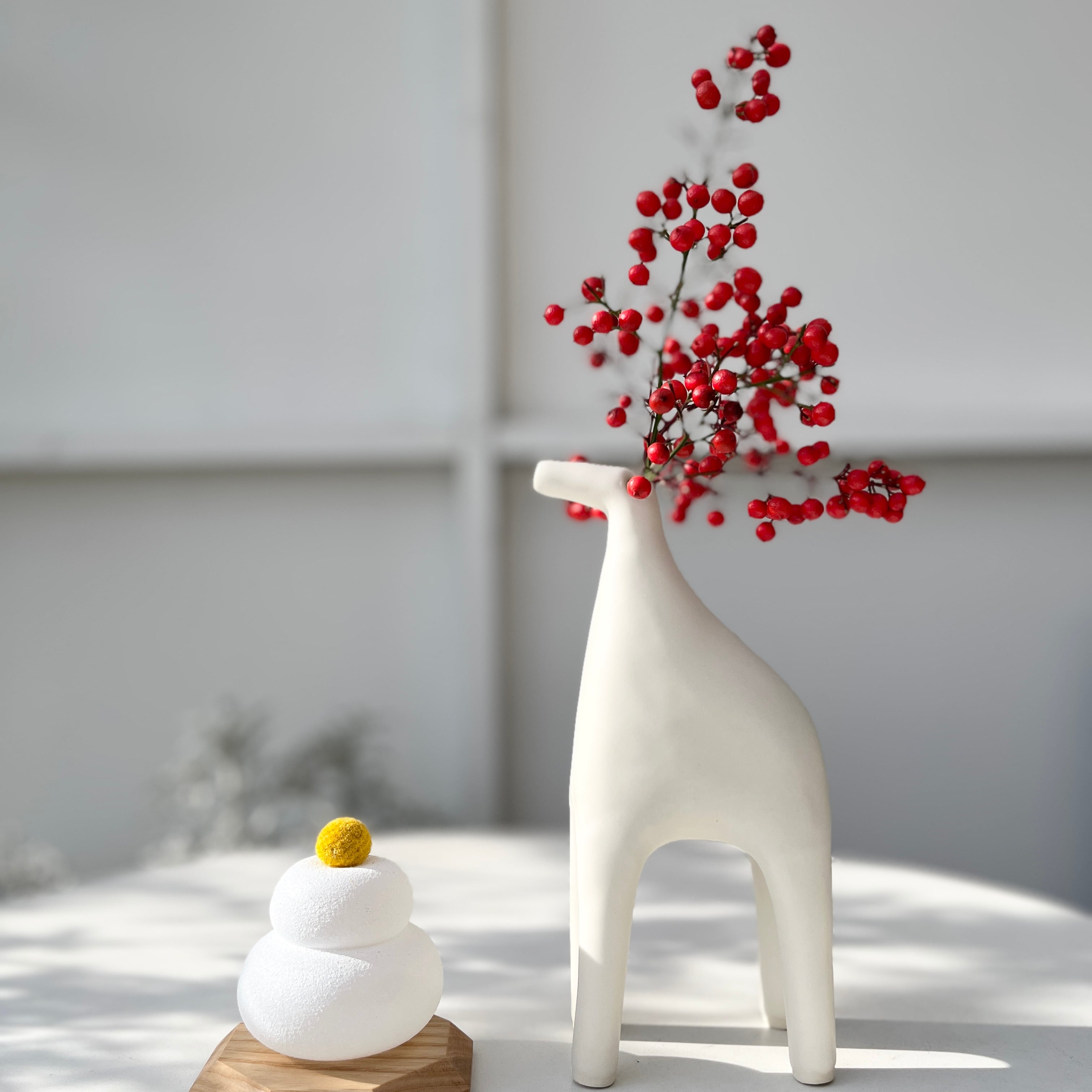 オノマトペ ファクトロー シカサーン 花びん オブジェ 午 十二支