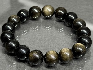 No.2584-7 ゴールデンオブシディアンブレスレット