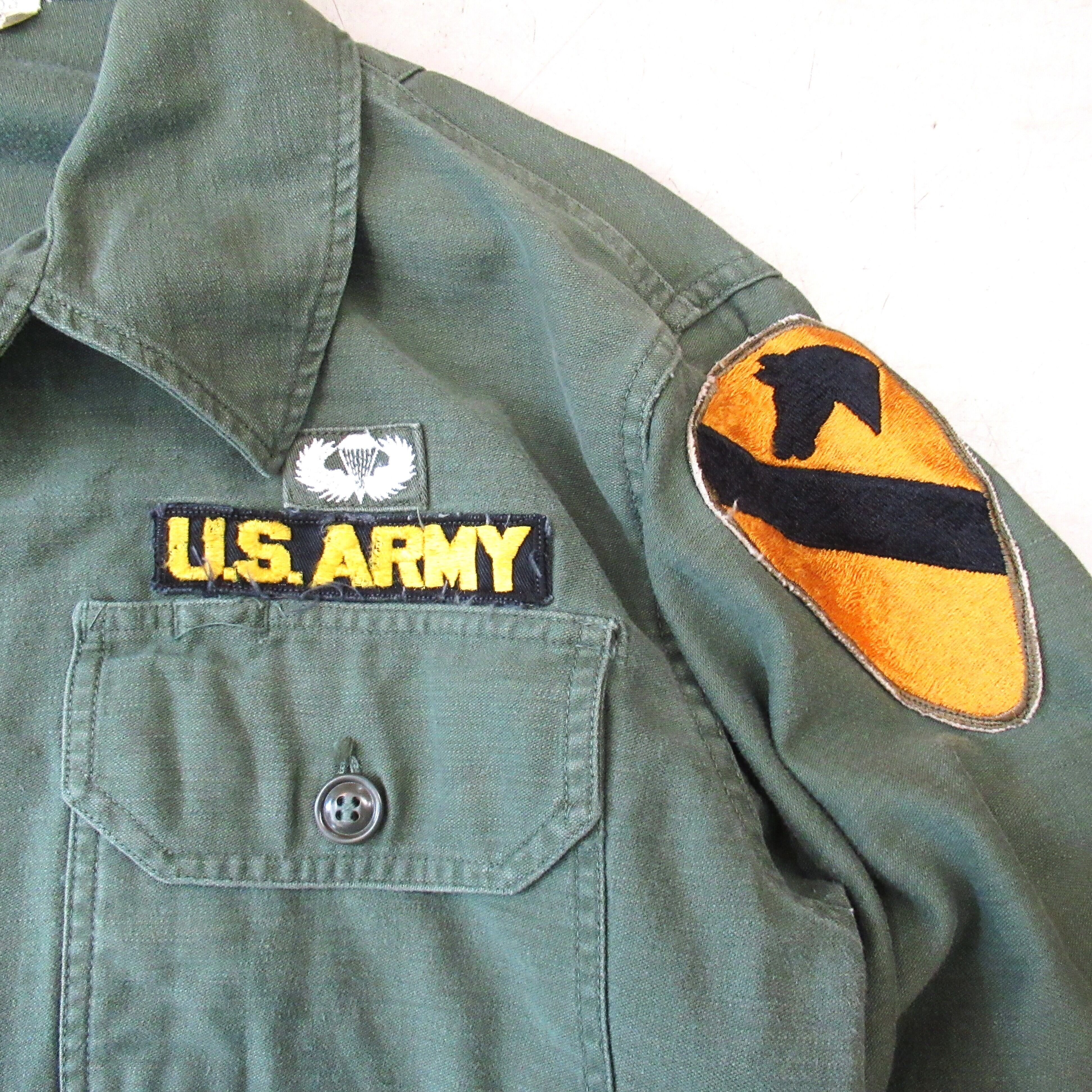 60S U.S.ARMY OG-107 筒袖 3rd Utility Shirt 【16 1/2 ×33】 | drop by